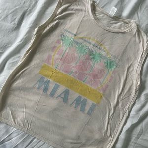 🌟2/$14🌟 Urban Outfitters Corner Shop Miami graphic muscle tank